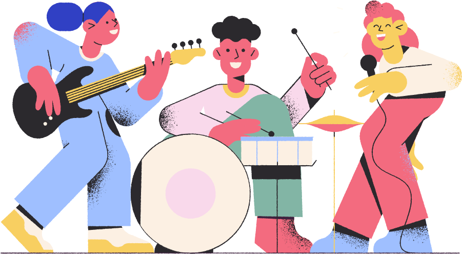 Illustration: a rock band